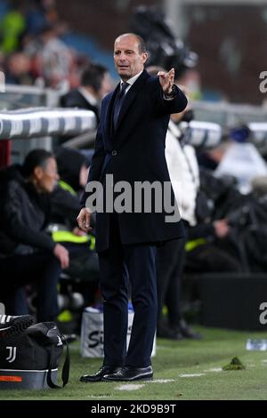 Massimiliano Allegri, Manager des FC Juventus, ist am 6. Mai 2022 in Genua, Italien, im Spiel Serie A zwischen dem FC Genua und dem FC Juventus zu sehen. (Foto von Giuseppe Maffia/NurPhoto) Stockfoto