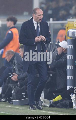 Massimiliano Allegri, Manager des FC Juventus, ist am 6. Mai 2022 in Genua, Italien, im Spiel Serie A zwischen dem FC Genua und dem FC Juventus zu sehen. (Foto von Giuseppe Maffia/NurPhoto) Stockfoto