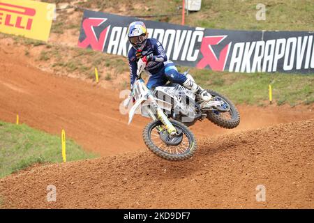 41 PAULS JONASS (Standing Construct Husqvarna Factory Racing) während des Motocross 2022 MXGP von Italien am 07. Mai 2022 im Maggiora Park in Maggiora (NO), Italien (Foto: Valerio Origo/LiveMedia/NurPhoto) Stockfoto
