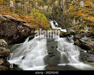 Lyn Ogwen Creek, Snowdonia, Nordwales Stockfoto