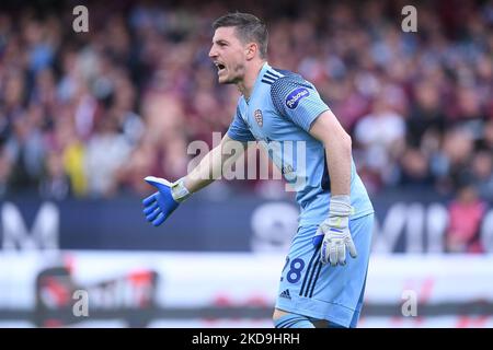 Alessio Cragno von Cagliari Calcio brüllt während der Serie Ein Spiel zwischen US Salernitana 1919 und Cagliari Calcio FC am 8. Mai 2022 in Salerno, Italien. (Foto von Giuseppe Maffia/NurPhoto) Stockfoto