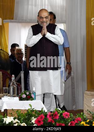 Bundesinnenminister Amit Shah während der Einweihung von Janaganana Bhawan in Amingaon, im Distrikt Kamrup in Assam, Indien, Montag, 9. Mai 2022. (Foto von Anuwar Hazarika/NurPhoto) Stockfoto