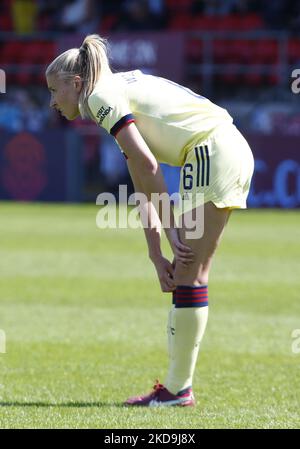 Leah Williamson von Arsenal während des Barclays FA Women's Super League-Spiels zwischen West Ham United Women und Arsenal am 08.. Mai 2022 im Chigwell Construction Stadium in Dagenham, England (Foto by Action Foto Sport/NurPhoto) Stockfoto