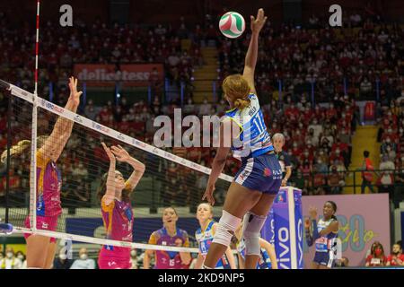 SYLLA MYRIAM (Imoco Volley Conegliano) während des Volleyball-Spiels der italienischen Serie A1 für Frauen - Vero Volley Monza gegen Prosecco Doc Imoco Volley Conegliano am 10. Mai 2022 in der Arena di Monza in Monza, Italien (Foto: Valerio Origo/LiveMedia/NurPhoto) Stockfoto