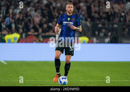 Milan Skriniar vom FC Internazionale beim FC Juventus gegen den FC Internazionale, Coppa Italia Finale, im Stadio Olimpico am 11.. Mai 2022. (Foto von Alessio Morgese/NurPhoto) Stockfoto