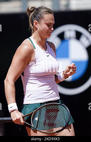 Aryna Sabalenka feiert während des Internazionali BNL D'Italia 2022-Spiels zwischen IGA Swiatek und Aryna Sabalenka - Day Seven am 14. Mai 2022 im Foro Italico in Rom, Italien. (Foto von Giuseppe Maffia/NurPhoto) Stockfoto