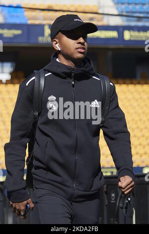 Rodrygo von Real Madrid vor dem Spiel der LaLiga Santander zwischen Cádiz CF und Real Madrid CF im Estadio Nuevo Mirandilla am 15. Mai 2022 in Cádiz, Spanien. (Foto von Jose Breton/Pics Action/NurPhoto) Stockfoto