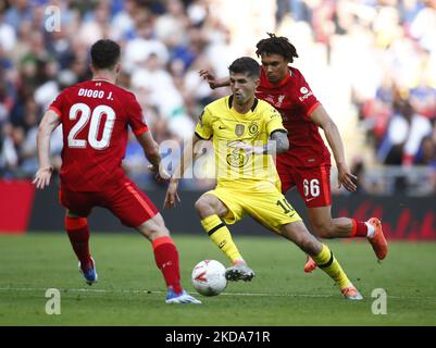 Chelseas Christian Pulisic beim FA Cup Finale zwischen Chelsea und Liverpool im Wembley Stadium, London, Großbritannien 14.. Mai 2022 (Foto von Action Foto Sport/NurPhoto) Stockfoto