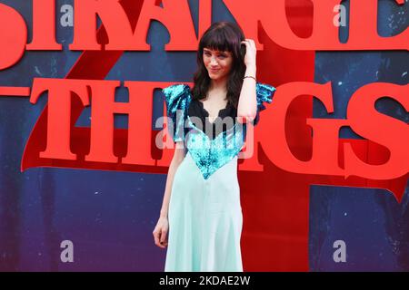 Natalia Dyer und Charlie Heaton während der Premiere der neuen Staffel von „Stranger Things“, der Serie, in der sie am 18. Mai 2022 in Madrid (Spanien) zu sehen sind. (Foto von Oscar Gonzalez/NurPhoto) Stockfoto
