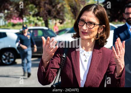 Die Ministerin für Regionalangelegenheiten (Affari Regionali), Mariastella Gelmini, besucht am 16. Mai Rieti, Italien, 2022 (Foto von Riccardo Fabi/NurPhoto) Stockfoto