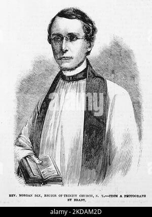 Porträt von Reverend Morgan Dix, Rektor der Trinity Church, New York. 1862. 19. Jahrhundert American Civil war Illustration aus Frank Leslie's Illustrated Newspaper Stockfoto