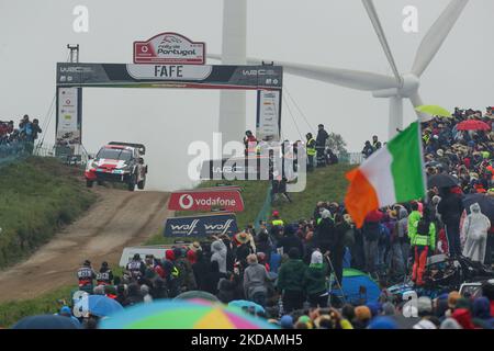 Elfyn EVANS (GBR) und Scott MARTIN (GBR) in Toyota GR Yaris Rally1 des TOYOTA GAZOO RACING WRT im Einsatz während der SS19 - Fafe der WRC Vodafone Rally Portugal 2022 in Matosinhos, Portugal, am 22. Mai 2022. (Foto von Paulo Oliveira / NurPhoto) Stockfoto