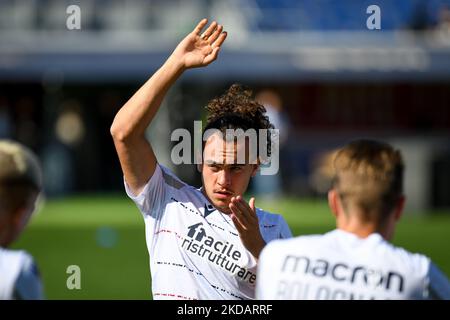 Bologna's Arthur Theate Portrait während des italienischen Fußballspiel Serie A Bologna FC gegen SS Lazio am 03. Oktober 2021 im Renato Dall'Ara Stadion in Bologna, Italien (Foto von Ettore Griffoni/LiveMedia/NurPhoto) Stockfoto