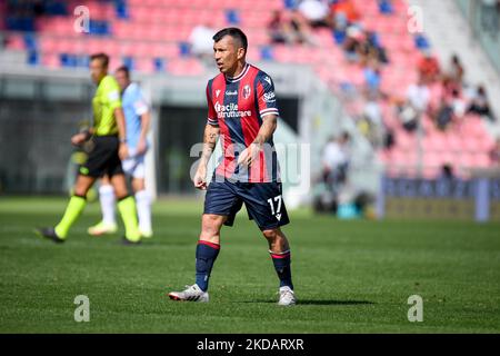 Bologna's Gary Medel Portrait während des italienischen Fußballspiel Serie A Bologna FC gegen SS Lazio am 03. Oktober 2021 im Renato Dall'Ara Stadion in Bologna, Italien (Foto von Ettore Griffoni/LiveMedia/NurPhoto) Stockfoto