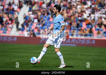 Lazio's Luis Alberto Portrait in Aktion während des italienischen Fußballs Serie A Spiel Bologna FC gegen SS Lazio am 03. Oktober 2021 im Renato Dall'Ara Stadion in Bologna, Italien (Foto von Ettore Griffoni/LiveMedia/NurPhoto) Stockfoto