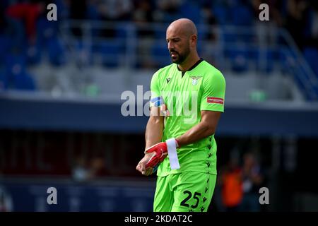 Latiums Pepe Reina-Porträt während des spiels bologna FC gegen SS Lazio am 03. Oktober 2021 im Renato Dall'Ara-Stadion in Bologna, Italien (Foto: Ettore Griffoni/LiveMedia/NurPhoto) Stockfoto