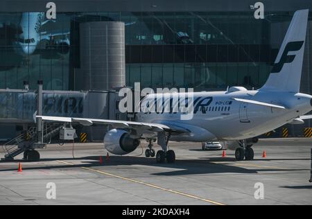 Finnair-Flugzeuge am Helsinki-Vantaa Airport. Am Sonntag, den 22. Mai 2022, Finnland. (Foto von Artur Widak/NurPhoto) Stockfoto