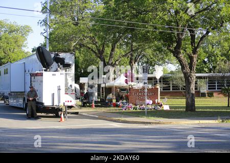 Robb Elementary School in Uvalde, Texas, 25. Mai 2022. (Foto von Reginald Mathalone/NurPhoto) Stockfoto
