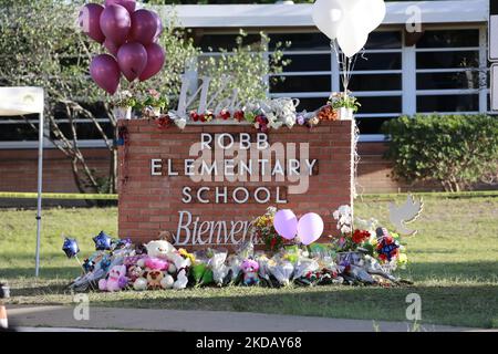 Robb Elementary School in Uvalde, Texas, 25. Mai 2022. (Foto von Reginald Mathalone/NurPhoto) Stockfoto