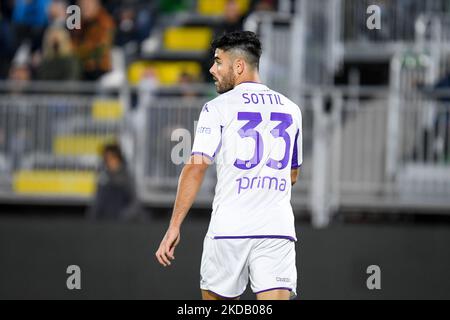 Fiorentinas Riccardo Sottil-Porträt während des spiels venezia FC gegen ACF Fiorentina am 18. Oktober 2021 im Stadion Pier Luigi Penzo in Venedig, Italien (Foto: Ettore Griffoni/LiveMedia/NurPhoto) Stockfoto