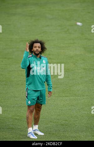 Marcelo von Real Madrid im Stade de France am 27. Mai 2022 in Paris, Frankreich. Liverpool wird Real Madrid beim Finale der UEFA Champions League am 28. Mai 2022 gegenüberstehen. (Foto von Jose Breton/Pics Action/NurPhoto) Stockfoto