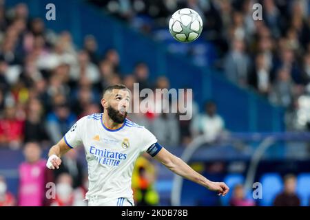 Karim Benzema von Real Madrid CF beim UEFA Champions League Finale zwischen dem FC Liverpool und dem FC Real Madrid CF am 28. Mai 2022 im Stade de France in Paris, Frankreich. (Foto von Giuseppe Maffia/NurPhoto) Stockfoto