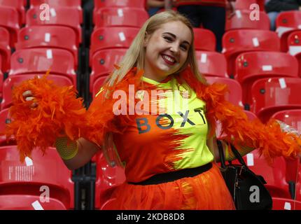 Nottingham Forest Fansduring Championship Play -Off Finale zwischen Huddersfield Town und Nottingham Forest im Wembley Stadium , London, Großbritannien 29.. Mai , 2022 (Foto von Action Foto Sport/NurPhoto) Stockfoto