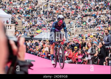 Alejandro Valverde Belmonte (Movistar Team) während des Giro d'Italia 2022 Giro d'Italia - Etappe 21 - Verona - Verona am 29. Mai 2022 in Verona, Italien (Foto: Silvia Colombo/LiveMedia/NurPhoto) Stockfoto