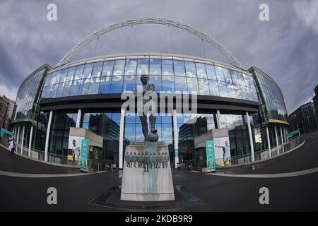 Allgemeine Ansicht außerhalb des Stadions während der Argentinien-Trainingseinheit im Wembley-Stadion am 31. Mai 2022 in London, England. (Foto von Jose Breton/Pics Action/NurPhoto) Stockfoto