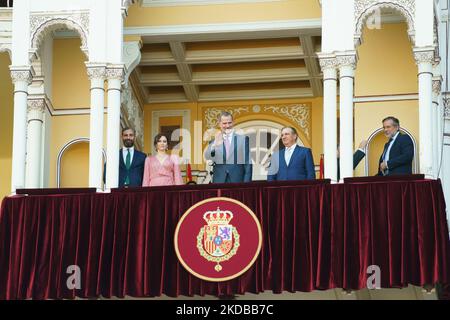 König Felipe VI. Von Spanien nimmt am Stierkampf der Wohltätigkeitsorganisation an der Stierkampfarena Las Ventas in Madrid Teil 1. Juni 2022 Spanien (Foto: Oscar Gonzalez/NurPhoto) Stockfoto