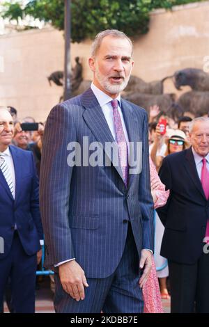 König Felipe VI. Von Spanien nimmt am Stierkampf der Wohltätigkeitsorganisation an der Stierkampfarena Las Ventas in Madrid Teil 1. Juni 2022 Spanien (Foto: Oscar Gonzalez/NurPhoto) Stockfoto