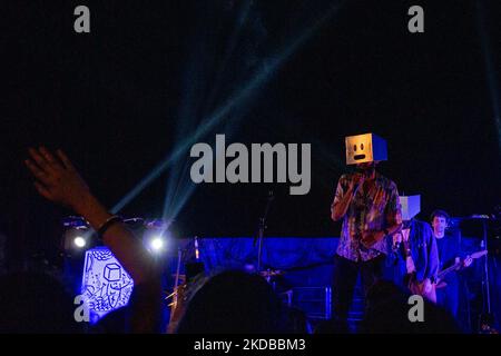 Indie-Band 'Legno', die beim Studentenfest in Rieti auftrat. Am 1. Juni 2022 in Rieti, Italien. (Foto von Riccardo Fabi/NurPhoto) Stockfoto