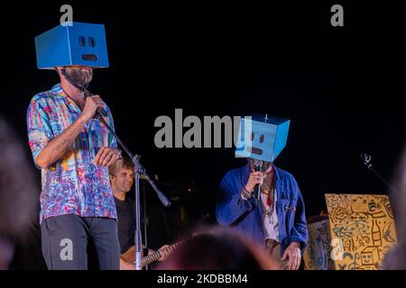 Indie-Band 'Legno', die beim Studentenfest in Rieti auftrat. Am 1. Juni 2022 in Rieti, Italien. (Foto von Riccardo Fabi/NurPhoto) Stockfoto