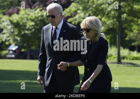 US-Präsident Joe Biden und First Lady Jill Biden treffen heute am 30. Mai 2022 aus Delaware im Weißen Haus im South Lawn/Weißen Haus in Washington DC, USA, ein. (Foto von Lenin Nolly/NurPhoto) Stockfoto