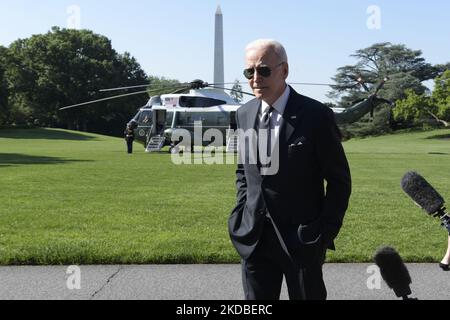 US-Präsident Joe Biden und First Lady Jill Biden treffen heute am 30. Mai 2022 aus Delaware im Weißen Haus im South Lawn/Weißen Haus in Washington DC, USA, ein. (Foto von Lenin Nolly/NurPhoto) Stockfoto