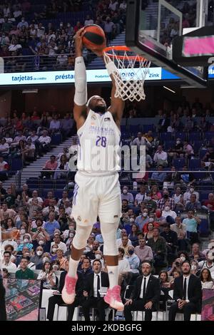 Guerschon Yabusele von Real Madrid in Aktion beim zweiten Liga ACB Endesa Halbfinale des Basketballspiels zwischen Real Madrid und Bitci Baskonia Vitoria Gasteiz am 04. Juni 2022 im Wizink Center in Madrid, Spanien. (Foto von Oscar Gonzalez/NurPhoto) Stockfoto