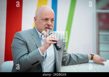 Marek Krajewski am 25. Mai 2019 in Warschau, Polen (Foto: Mateusz Wlodarczyk/NurPhoto) Stockfoto