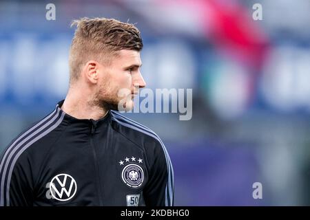 Timo Werner von Deutschland schaut während des UEFA Nations League-Spiels zwischen Italien und Deutschland im Stadio Renato Dall'Ara, Bologna, Italien am 4. Juni 2022. (Foto von Giuseppe Maffia/NurPhoto) Stockfoto