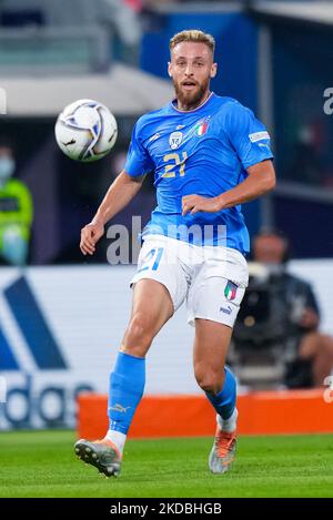 Davide Frattesi von Italien während des UEFA Nations League-Spiels zwischen Italien und Deutschland im Stadio Renato Dall'Ara, Bologna, Italien am 4. Juni 2022. (Foto von Giuseppe Maffia/NurPhoto) Stockfoto