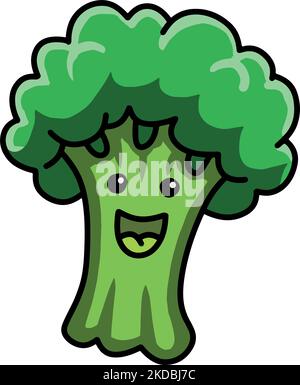 Eine Vektordarstellung eines süßen Cartoon-Brokkoli Stock Vektor