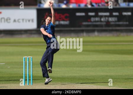 CHESTER LE STREET, GROSSBRITANNIEN. JUN 1. Mariko Hill of Northern Diamonds während des Vitality T20 Blast-Spiels zwischen Durham County Cricket Club und Worcestershire am Mittwoch, dem 1.. Juni 2022, im Seat Unique Riverside, Chester le Street. (Foto von Mark Fletcher/MI News/NurPhoto) Stockfoto