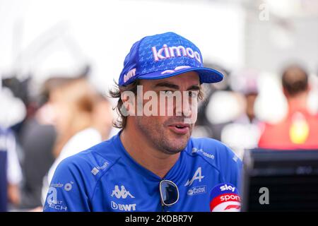 Fernando Alonso aus Spanien fährt den (14) BWT Alpine F1 Team A522 Renault E-Tech RE22 während des Formel 1 Grand Prix De Monaco vom 27. Bis 28. Mai 2022 in Montecarlo, Monaco. (Foto von Alessio Morgese/NurPhoto) Stockfoto