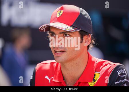 Carlos Sainz Jr. aus Spanien fährt den (55) Scuderia Ferrari F1-75 Ferrari 066/7 während des Formel 1 Grand Prix De Monaco am 27. Und 28. Mai 2022 in Montecarlo, Monaco. (Foto von Alessio Morgese/NurPhoto) Stockfoto