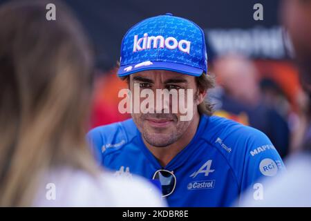 Fernando Alonso aus Spanien fährt den (14) BWT Alpine F1 Team A522 Renault E-Tech RE22 während des Formel 1 Grand Prix De Monaco vom 27. Bis 28. Mai 2022 in Montecarlo, Monaco. (Foto von Alessio Morgese/NurPhoto) Stockfoto
