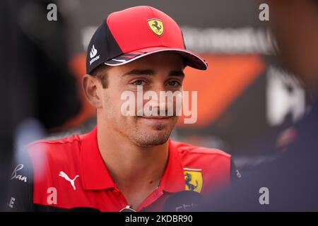 Charles Leclerc von Monaco fährt den (16) Scuderia Ferrari F1-75 Ferrari 066/7 während des Formel 1 Grand Prix De Monaco am 27. Und 28. Mai 2022 in Montecarlo, Monaco. (Foto von Alessio Morgese/NurPhoto) Stockfoto