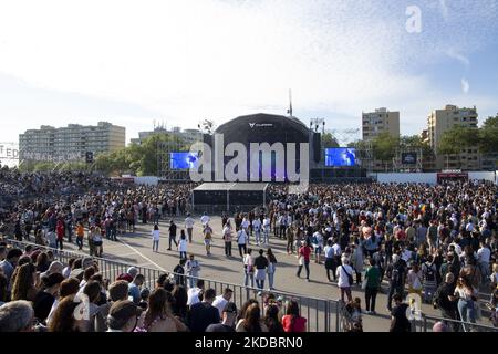 Erster Tag des Festivals NOS Primavera Sound Porto, das im Stadtpark in Porto auf 5 verschiedenen Bühnen in einer Auflage von 3 aufeinanderfolgenden Tagen stattfindet, die vom 9.. Juni bis zum 11.. Juni 2022 beginnt. (Foto von Rita Franca/NurPhoto) Stockfoto