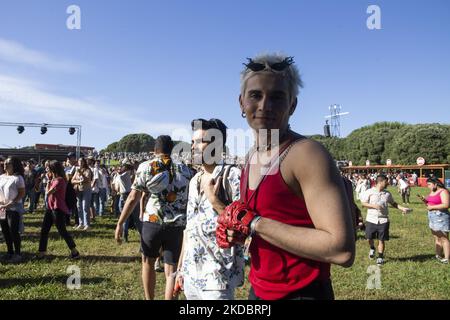 Erster Tag des Festivals NOS Primavera Sound Porto, das im Stadtpark in Porto auf 5 verschiedenen Bühnen in einer Auflage von 3 aufeinanderfolgenden Tagen stattfindet, die vom 9.. Juni bis zum 11.. Juni 2022 beginnt. (Foto von Rita Franca/NurPhoto) Stockfoto