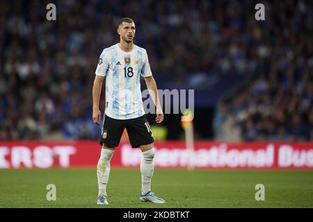 Guido Rodriguez (Real Betis Balompie) aus Argentinien während des Finalissima 2022-Spiels zwischen Argentinien und Italien im Wembley-Stadion am 1. Juni 2022 in London, England. (Foto von Jose Breton/Pics Action/NurPhoto) Stockfoto