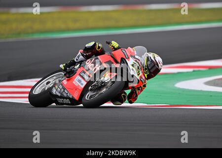 19 Alvaro Bautista ESP Ducati Panigale V4R ARUBA.IT Racing - Ducati während der Superbike-Weltmeisterschaft - SBK Pirelli Emilia-Romagna Runde FIM Superbike-Weltmeisterschaft 2022 - Freies Training und Qualifikation am 10. Juni 2022 auf dem Misano World Circuit 'Marco Simoncelli' in Misano Adriatico, Italien (Foto von Otto Moretti/LiveMedia/NurPhoto) NÂ Stockfoto