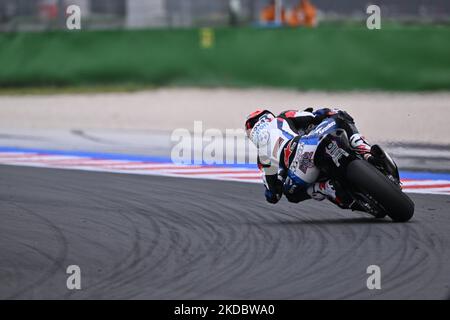 76 Loris Baz FRA BMW M1000 RR Bonovo MGM Racing während der World Superbike - SBK Pirelli Emilia-Romagna Round FIM Superbike World Championship 2022 - Freies Training und Qualifikation am 10. Juni 2022 auf dem Misano World Circuit 'Marco Simoncelli' in Misano Adriatico, Italien (Foto: Otto Moretti/LiveMedia/NurPhoto) NÂ Stockfoto